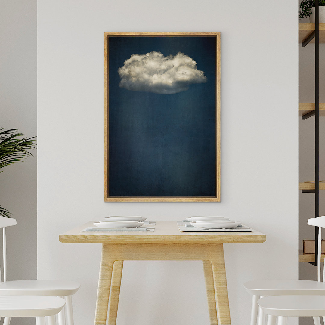 Clouds " Navy Dark Sky Clouds Collage Abstract Minimalist Wall Decor Artwork Boho Nordic Relax " wall26 Frame