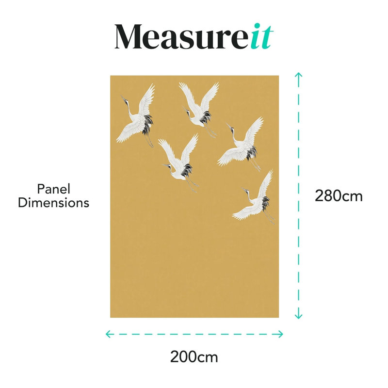 Superfresco Easy Cranes in Flight Print To Order Fixed Size 2.8m x 3m Mural, Ochre 
