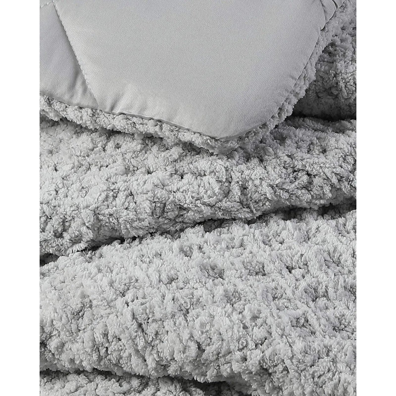 Snug Waffle Comforter, King Comforter, Cloud Gray