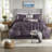 Elegant 7 Piece Bedding Sets Queen Polyester Tufted Plum For Modern Home