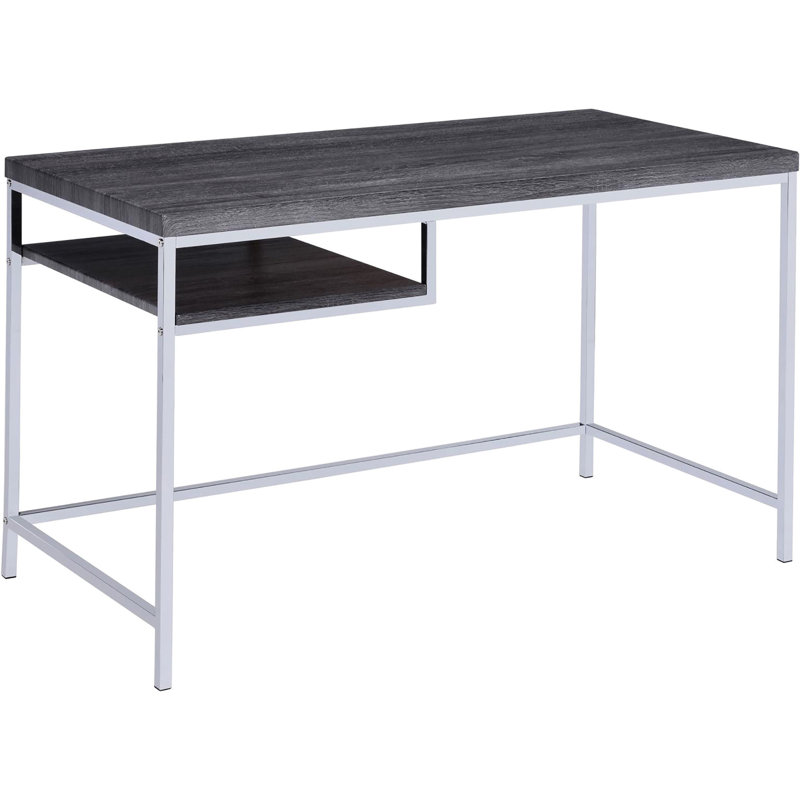 Bureau patiné gris et patiné, idéal pour les tâches décontractées