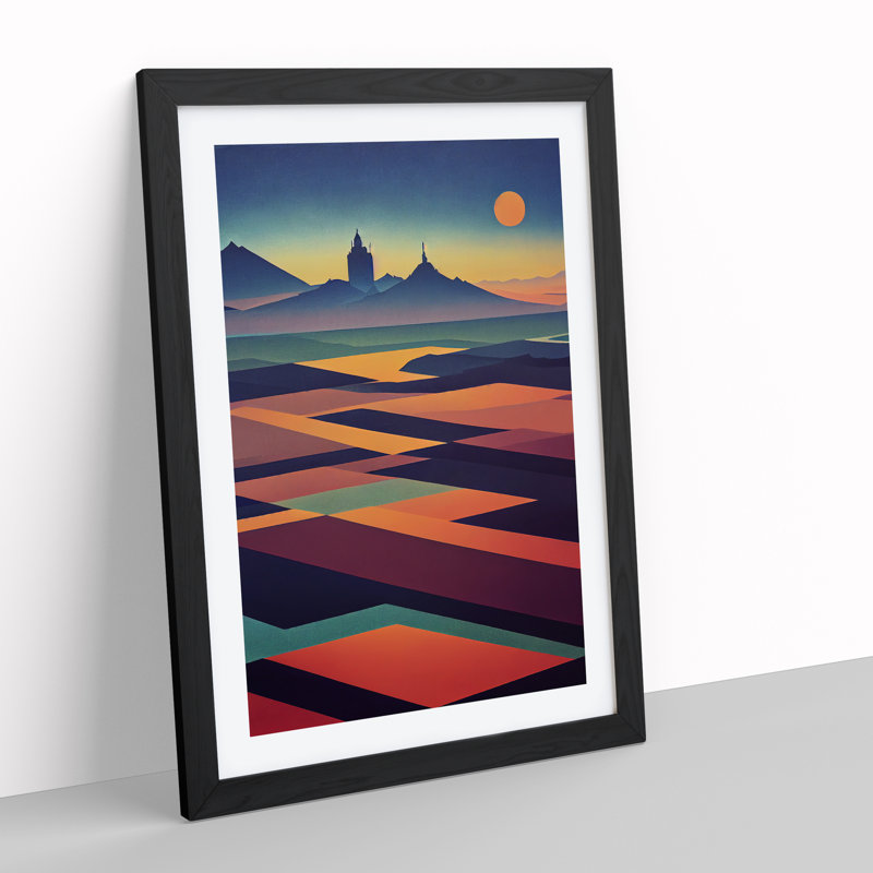 Mountain Landscape Abstract No.2 - Framed Print, Black Framed, 64cm H x 46cm W x 2cm D