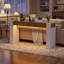 Console 63 po, table de vestibule en bois avec dessus en bloc épais et 3 tiroirs cachés, table de canapé pour le couloir, le vestibule ou le salon
