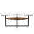 Oval Glass Coffee Table With Wooden Shelf And Metal Frame, Modern Industrial Living Room Table
