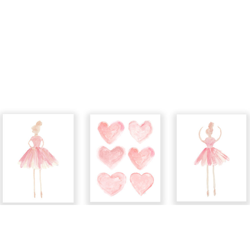 «Little Girls Ballet», impressions sur papier, H 14 po x l 11 po x P 0,06 po, Mauve multi
