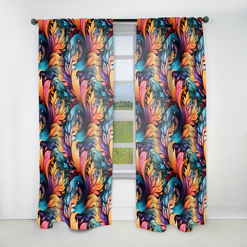 Artistique Boho Blend Motif Boho III - Rideau en velours Glam - obscurcissant - 1 panneau, L 52 po x L 120 po