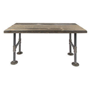 Wood Coffee Table With Industrial Steel Pipe Leg 18 In. X 36 In. X 17.75 In.