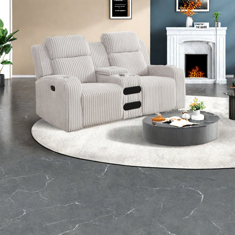 Comfortable Grey Recliners, Faux Fur Stylish Lounger For Living Room