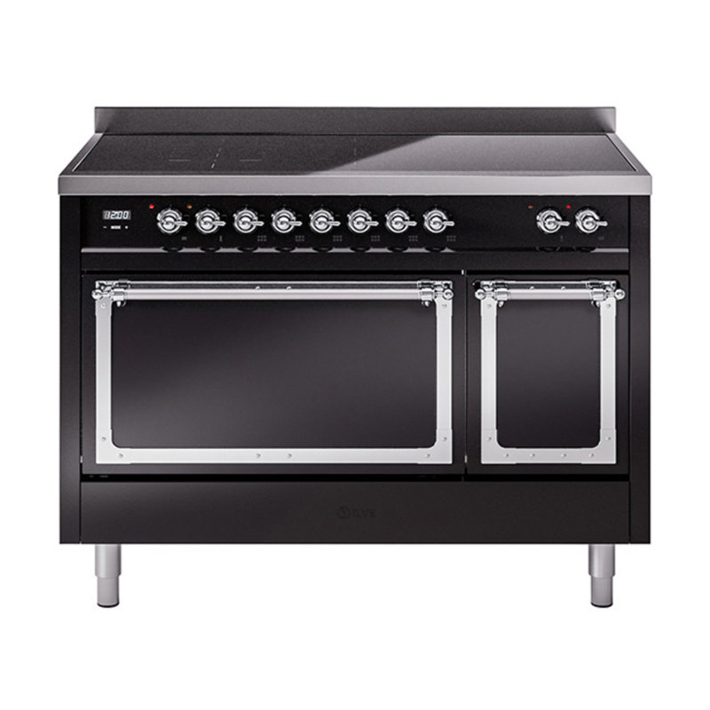 ILVE Nostalgie II Noblesse 48 po à induction, Noir brillant et chrome