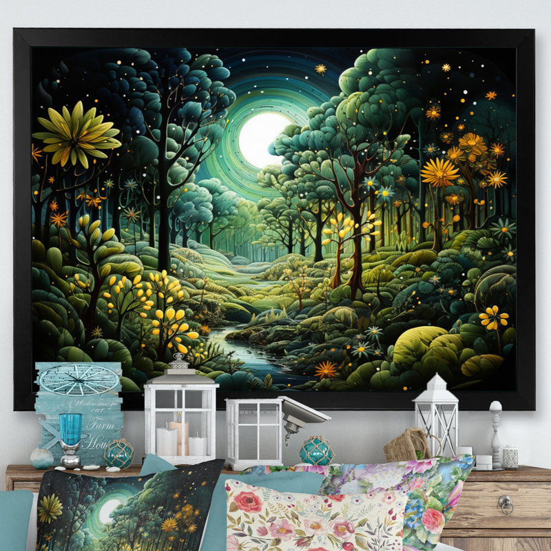 «Beverlyann Forest Enchanted Forest Pointillism II - Forest», reproduction sur toile, H 24 po x l 32 po x P 1 po