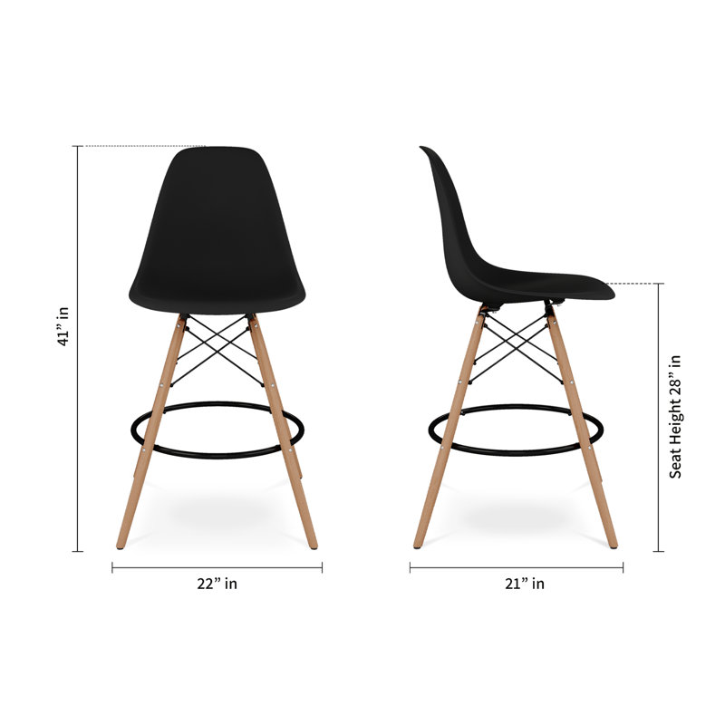 Modholic Eiffel Counter Stool, Black, Black