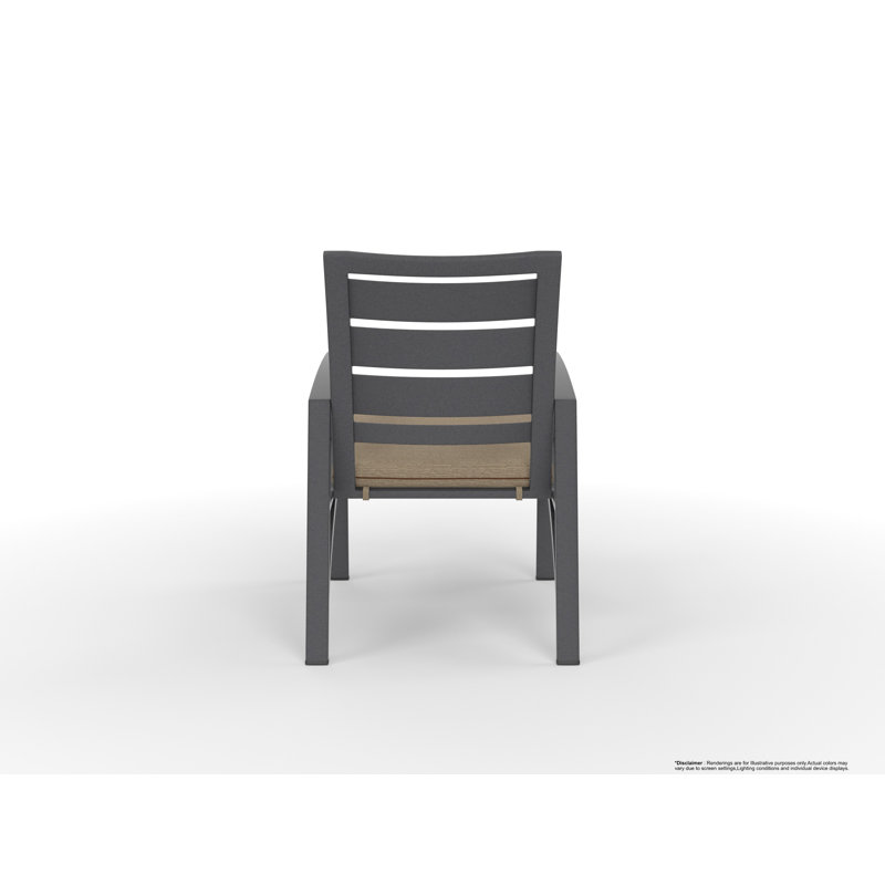 Arc Outdoor Bar Stool, Graphite, Mainstreet Latte