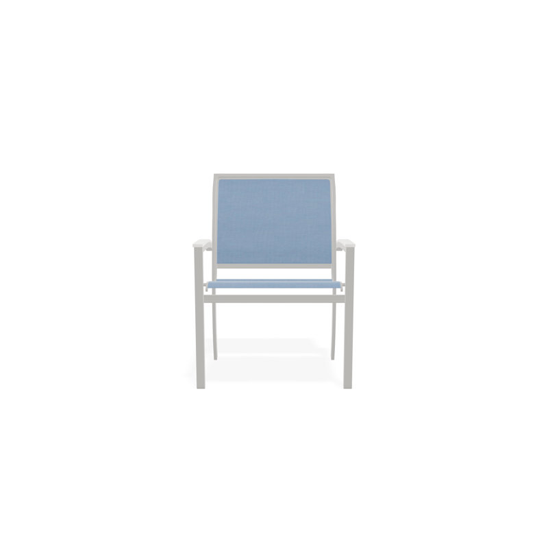 Chaise de café empilable en aluminium Bazza, Ciel, Neige