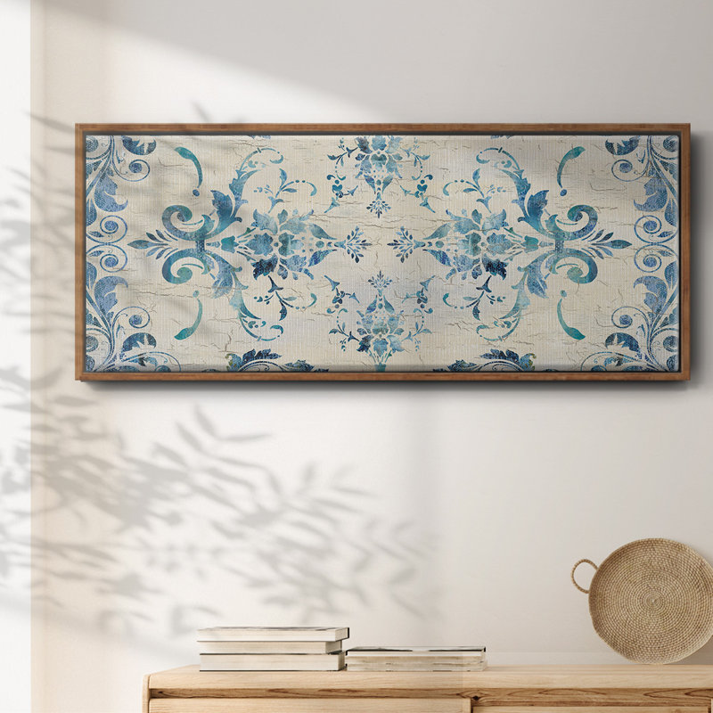 Bordure damassée - toile encadrée, H 20 po x l 50 po