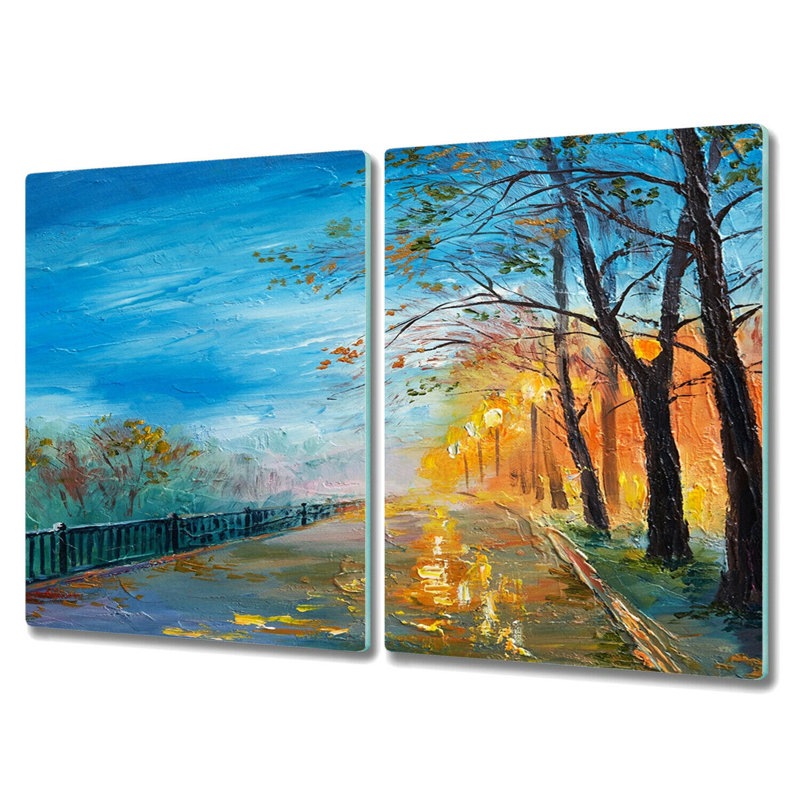 Skrolan Orginal Painted Lemons Tropical Chopping Board, 30cm L x 52cm W