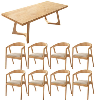 Nordic style simple solid wood dining table set