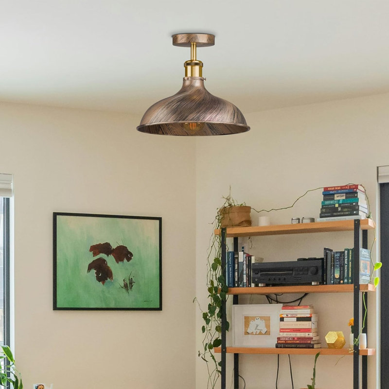 Annai Semi Flush Mount, Brushed Copper