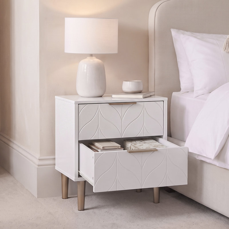 Adams Bedside Table, White, Set of 2