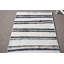 Tapis de couloir rétro en chanvre turc avec rayures - Accent de couloir oriental blanc antique