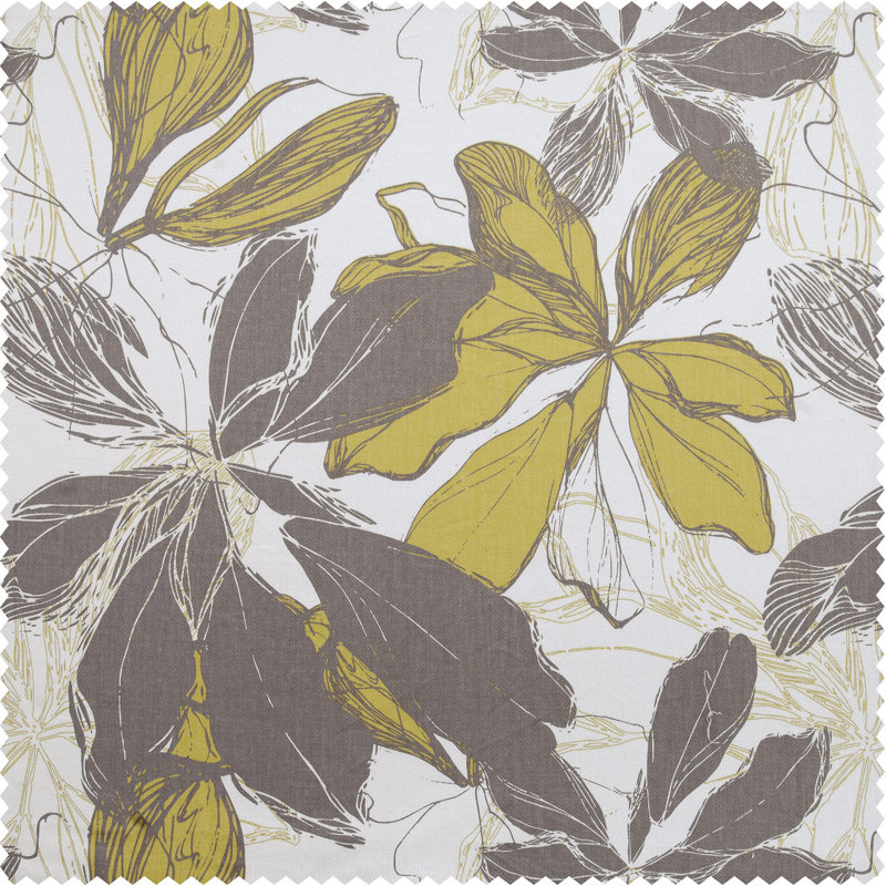 Autumn Whisper Leaves Printed Cotton Room Darkening Curtains - Single Panel, 50" W x 108" L