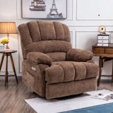 Power Lift Recliner With Heated Massage And Charging Port, Chenille Chair, Unlimited Positions