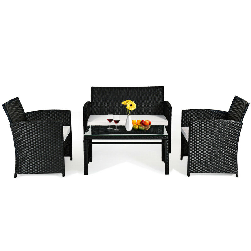 Ameline 4 - Person Patio Conversation Set with Cushions