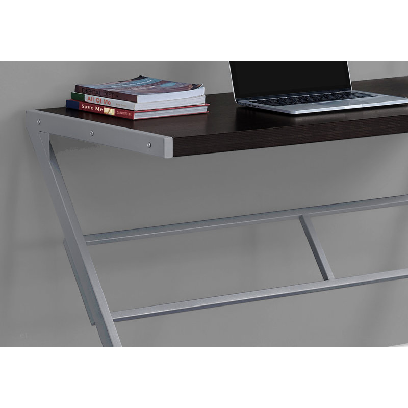 Bureau d'ordinateur, bureau personnel, ordinateur portable, L 48 po, stratifié de travail, métal, contemporain, moderne, Noir