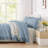 Andency Oversized King Comforter Set 128x120, 3 Pieces Grayish Blue Ruffle Shabby Chic Famhouse Bedding Set for Women, Lightweight Fluffy Super King Plus Bed Set for Girls-124610448-124610451