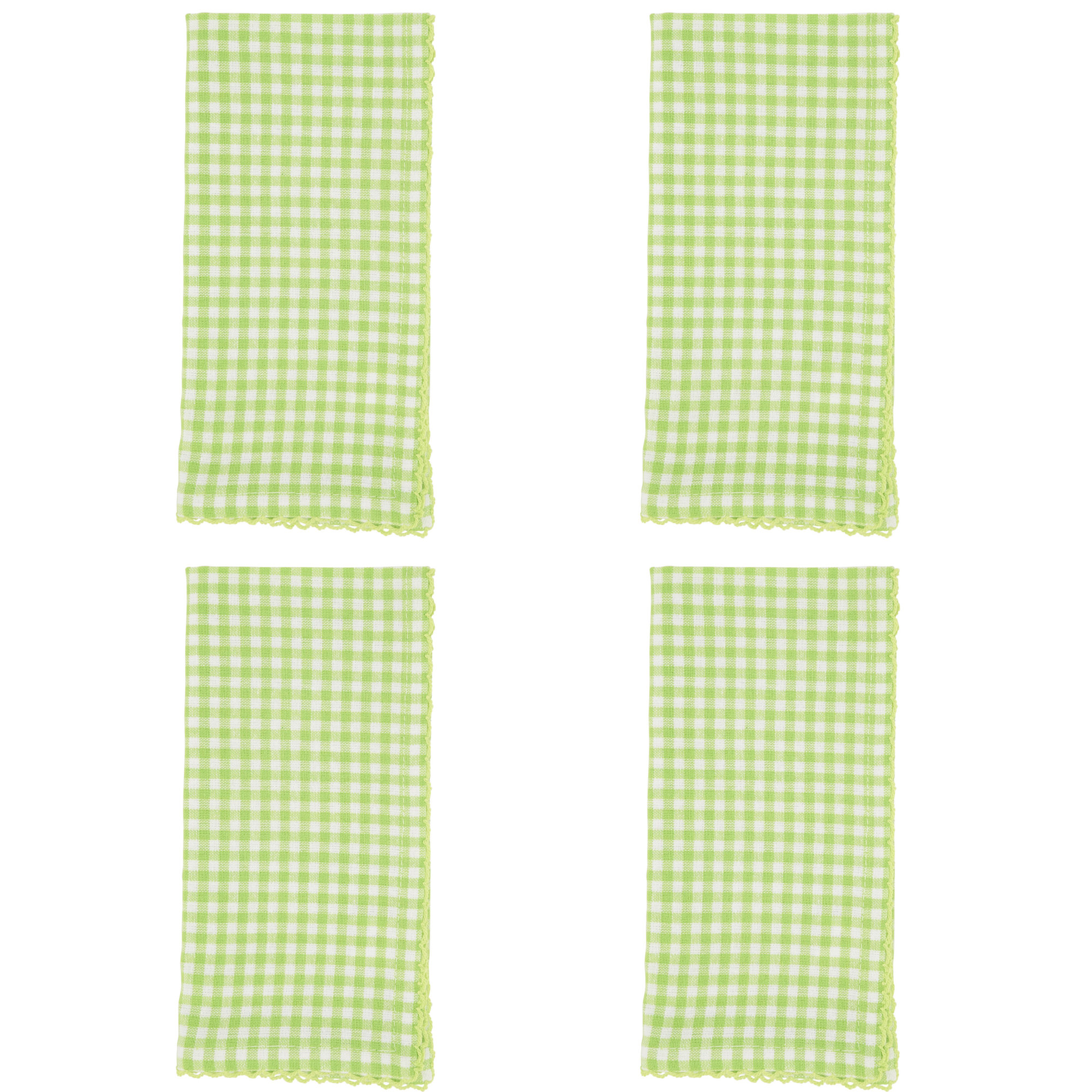Anij 4 Piece 100% Cotton Napkin Set, Green