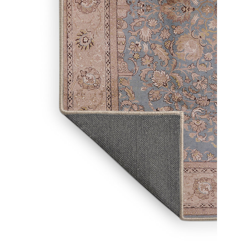 Tapis oriental beige / bleu Ausable, Rectangle 5 pi x 7 pi