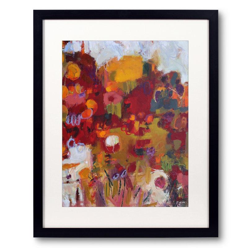 Frolick par Elizabeth Chapman - Peinture, H 31,25 po x l 25,25 po, Papier avec cadre noir