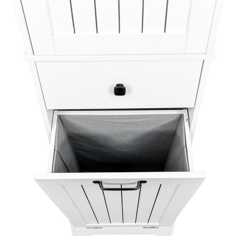 Élégante armoire à linge blanche avec étagère de rangement pratique