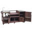 Chariot de cuisine d'extérieur avec évier, table de préparation pour barbecue en bois massif avec rangement pour patio-1363739399