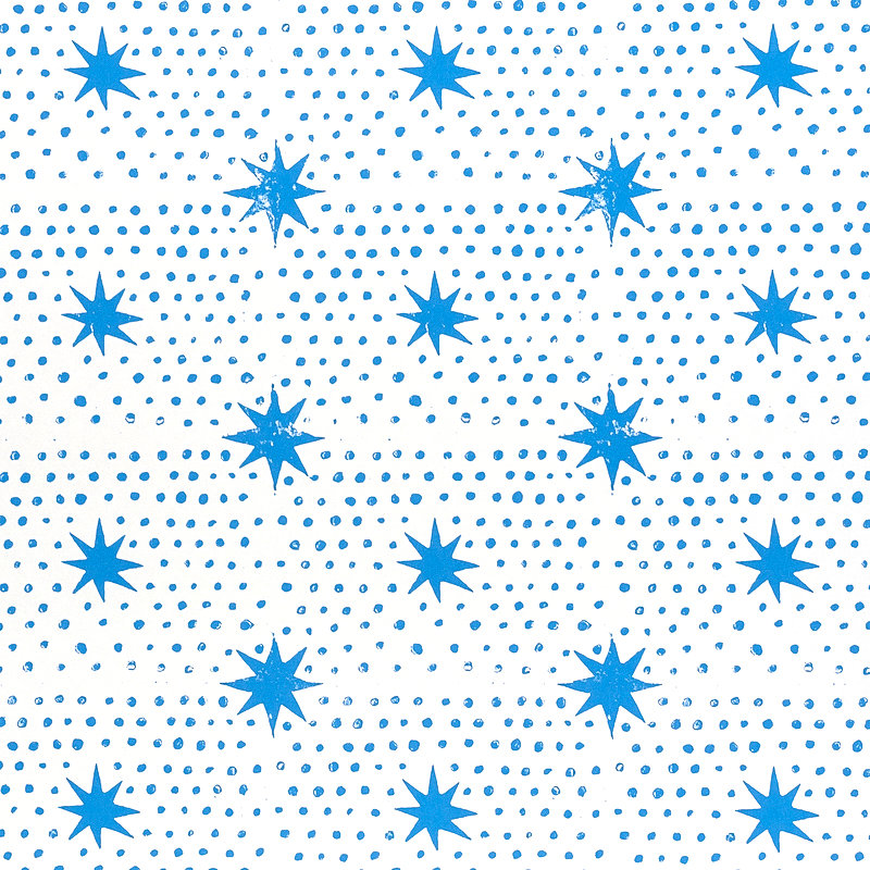 Papier peint Schumacher x Molly Mahon, Bleu