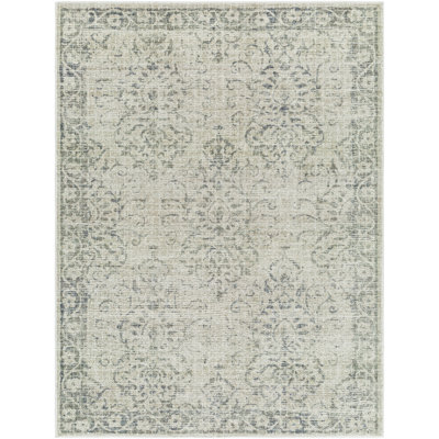 Goshay Sterling Grey Machine Washable Area Rug
