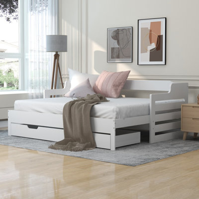 Delby Single Solid Wood Daybed with Trundle