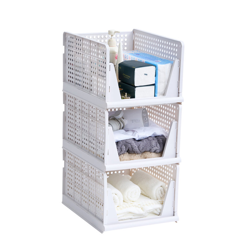 Boîte de rangement blanche pliable 4 pièces, 25 pintes