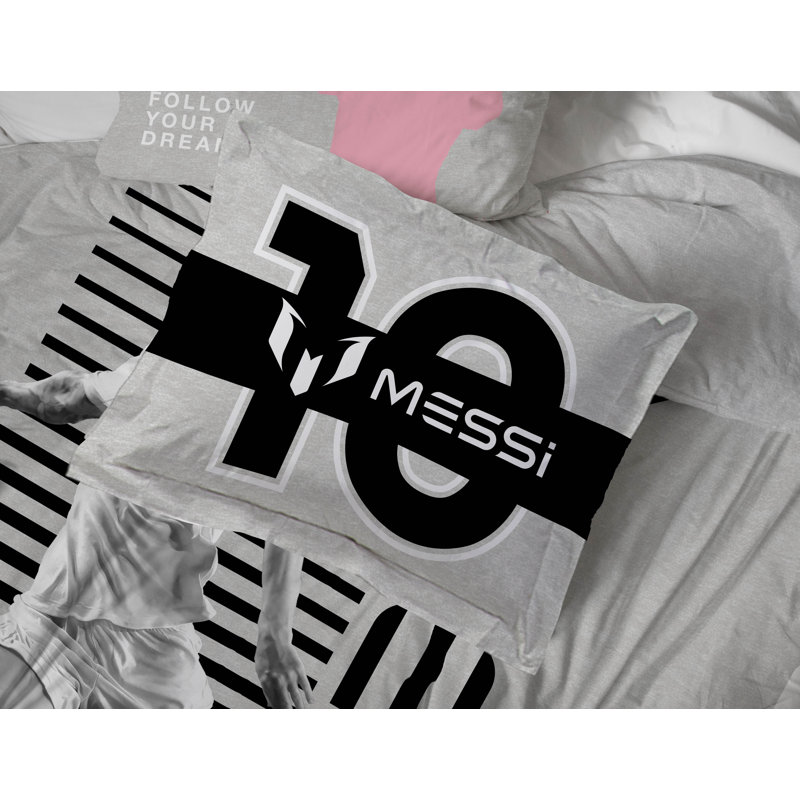 Lionel Messi Bed Set W/ Sham, Twin Comforter + 4 Additional Pieces