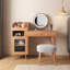 Coiffeuse Ismar, coiffeuse rétractable avec tiroirs et armoire-1290197643