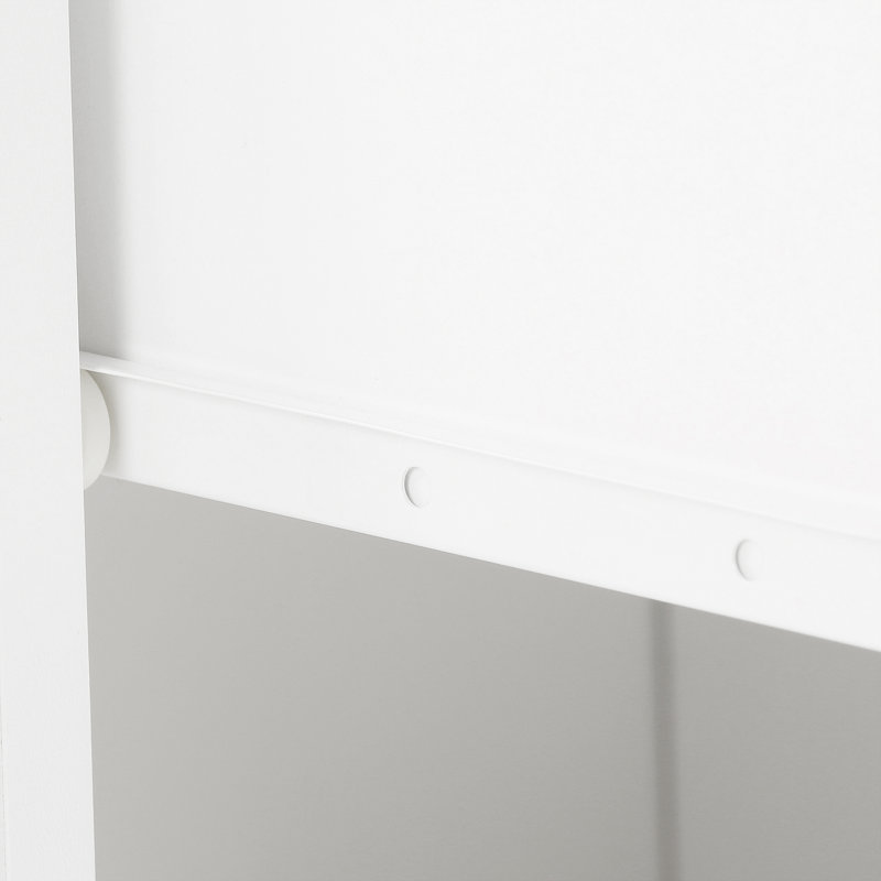 Brylene 45cm W Manufactured Wood Bedside Table, White High Gloss / White Matte