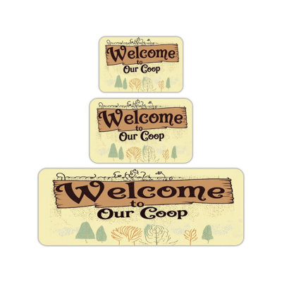 Ensemble de 3 tapis de cuisine Welcome To Our Coop
