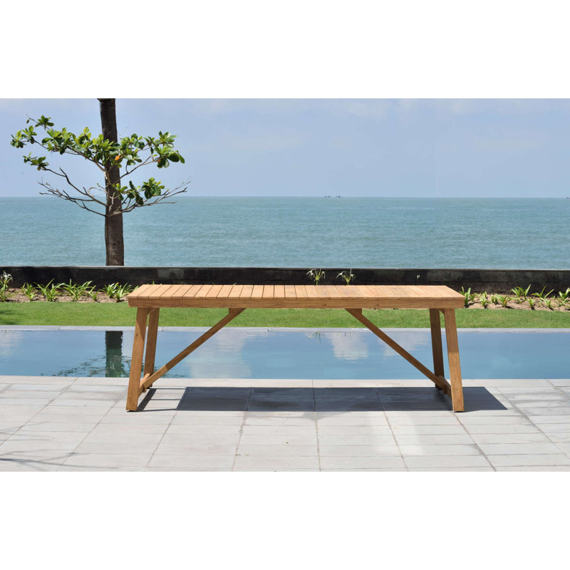Anautica 8 - Person Wood Patio Dining Set with Rectangular Table