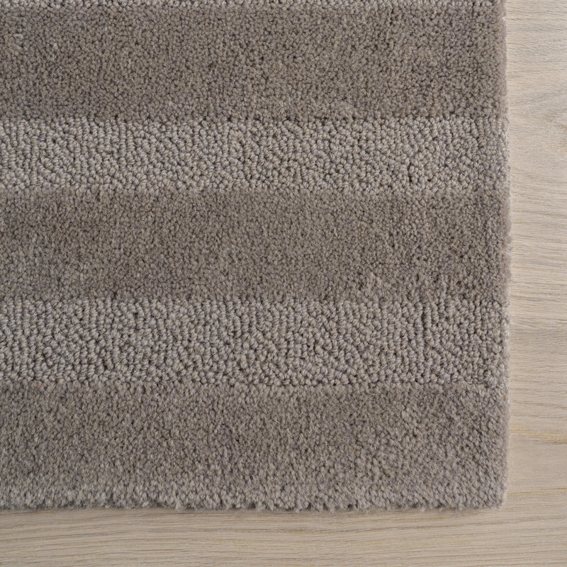 Tapis rayé en laine Visserie, Rectangle 9 pi 6 po x 13 pi 6 po