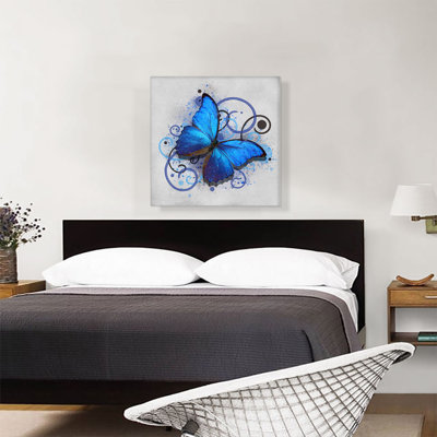 «Baby Blue Butterfly Wings», reproduction d'art sur toile tendue