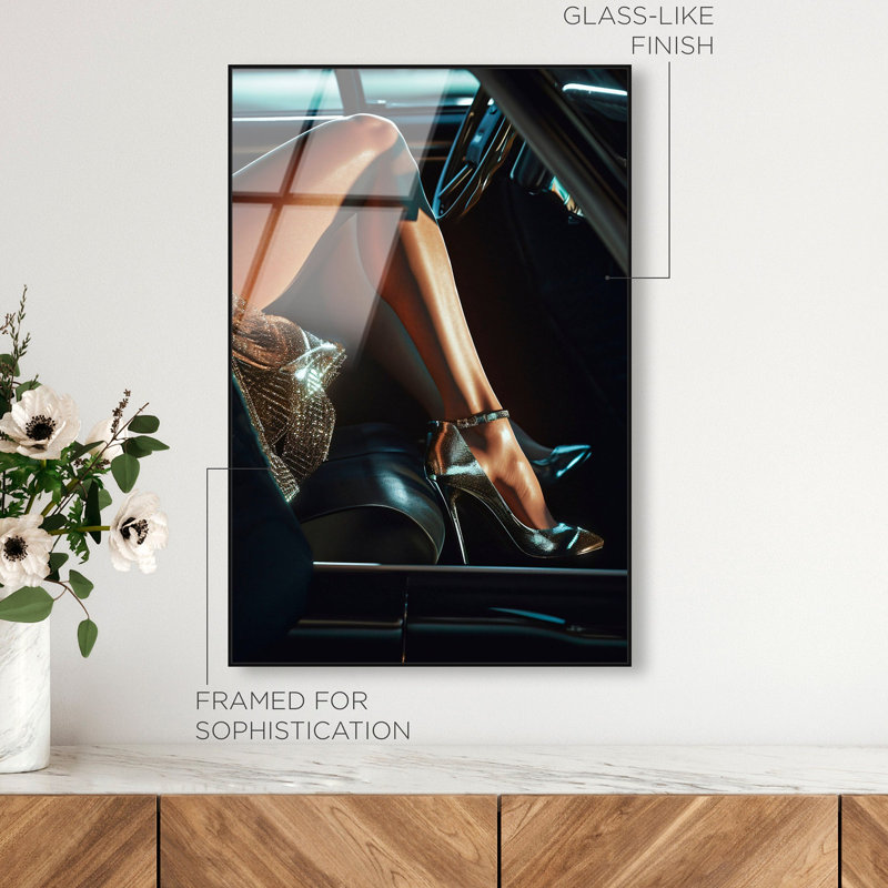 Riding in Chrome Framed Acrylic Art by Oliver Gal, 31" H x 21" W, Black