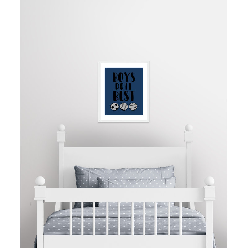 «Boy Do It», art encadré, H 25,5 po x l 21,5 po x P 1,18 po, Cadre blanc