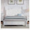 Base de lit plateforme en bois, lit plateforme de style rétro avec support en lattes de bois
