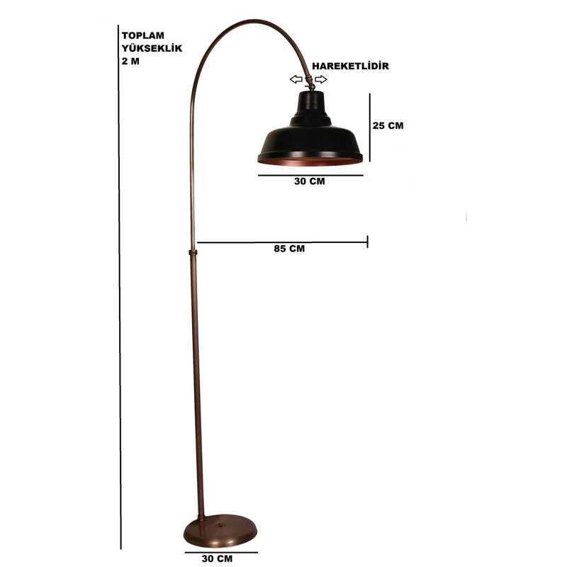 Lampe sur pied arquée 79 po Casiano