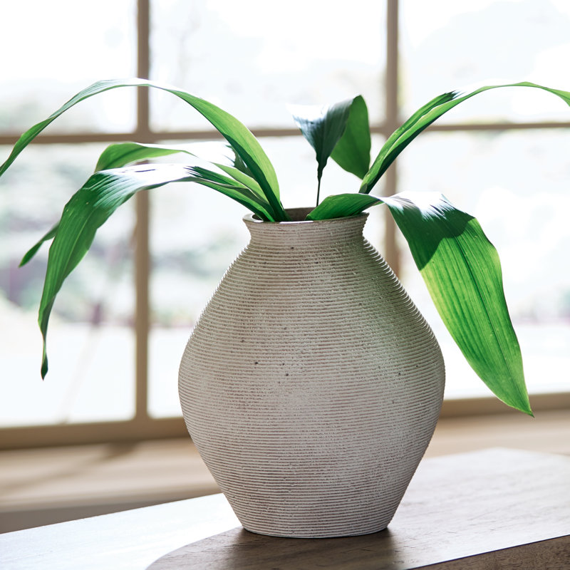 Polyresin Table Vase, 12" H x 10" W x 10" D, White