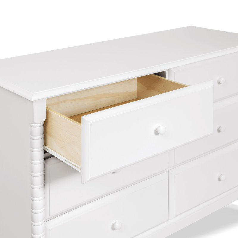 White Spindle 6-Drawer Nursery Dresser